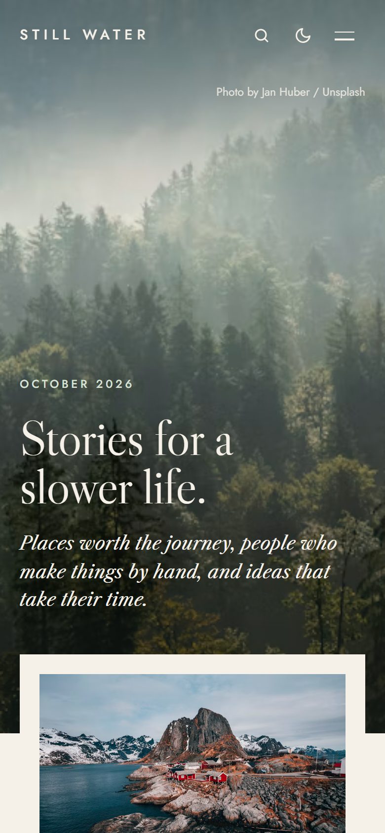 Homepage on a phone