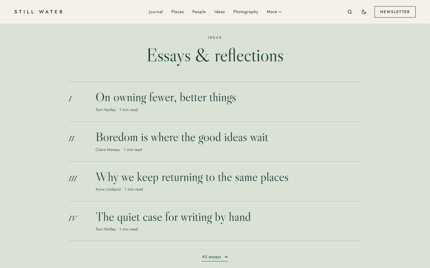 Ideas: numbered essays on a sage band