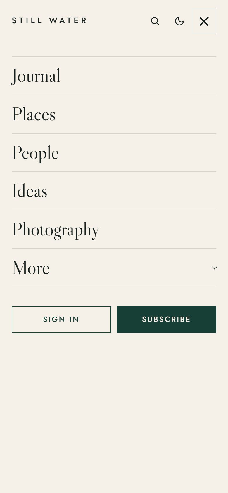 Mobile menu open