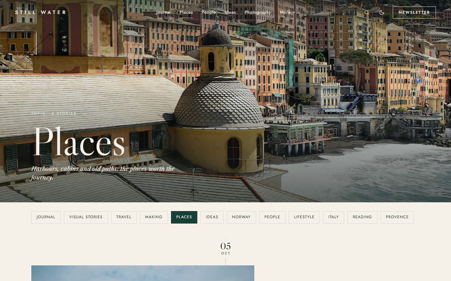 A tag page with its photo cover and topic chips